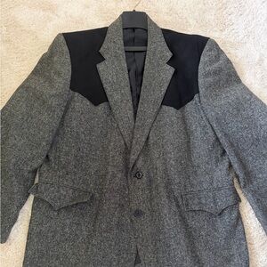 Gray and Black Men's Blazer